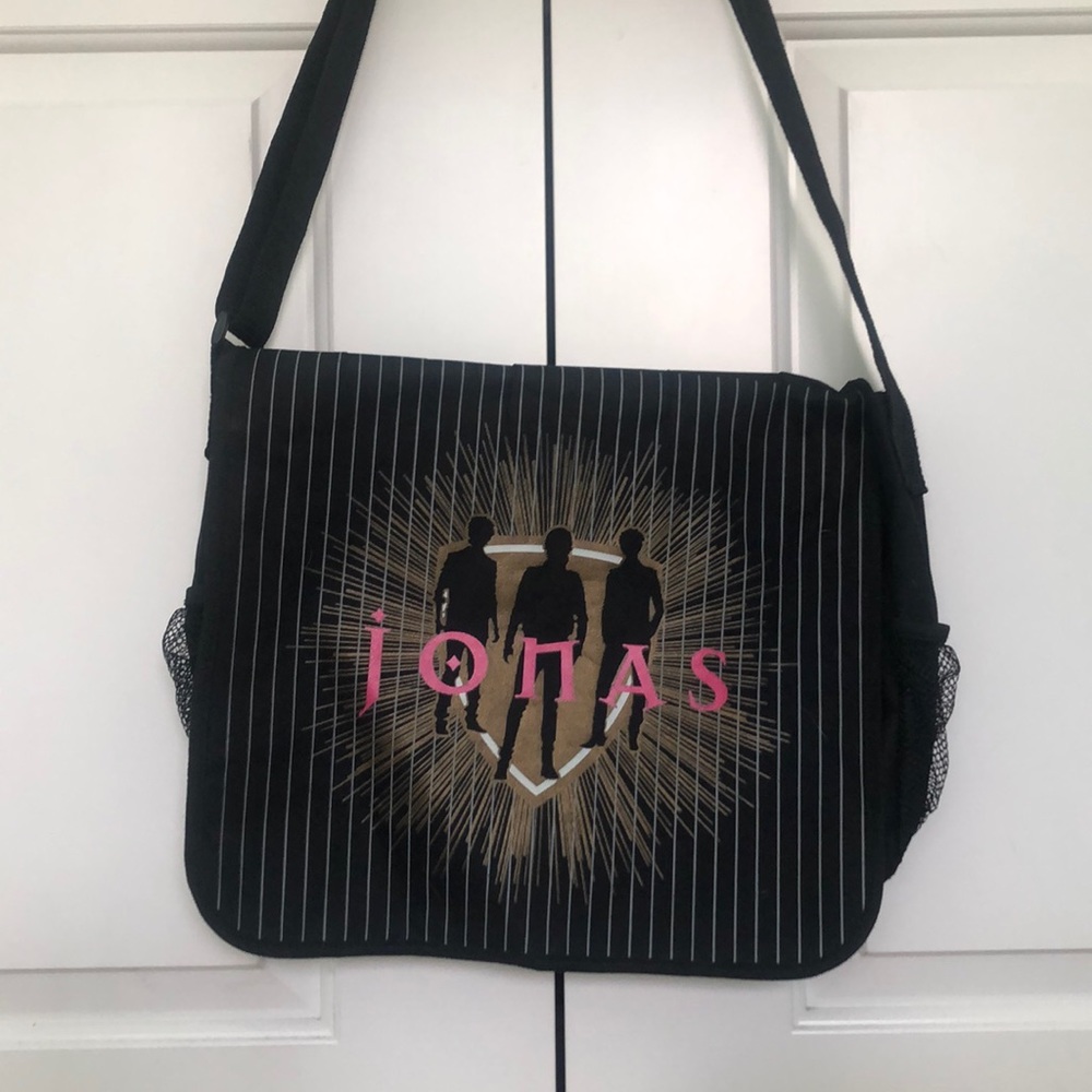 Vintage DISNEY Jonas Brothers Black Messenger Bag